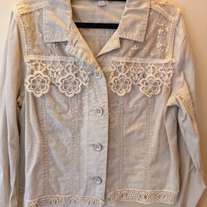 Cream colored embellished jacket